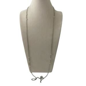 long chain necklace with clear beads